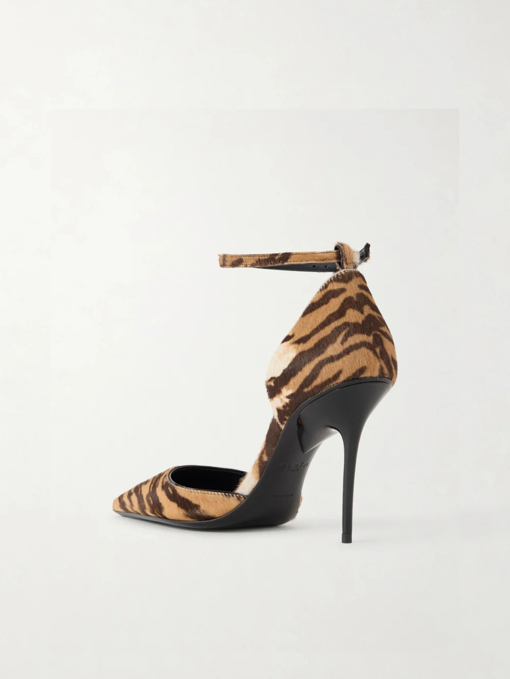 Back view of the Alaïa D'orsay 110 Tiger-print Calf Hair Pumps