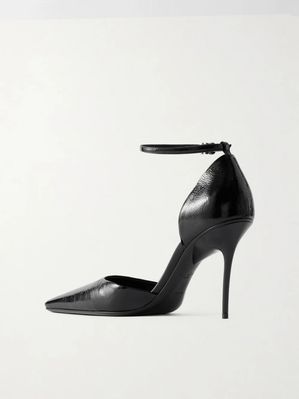 Back view of the Alaïa D'orsay 90 Glossed Textured-leather Pumps