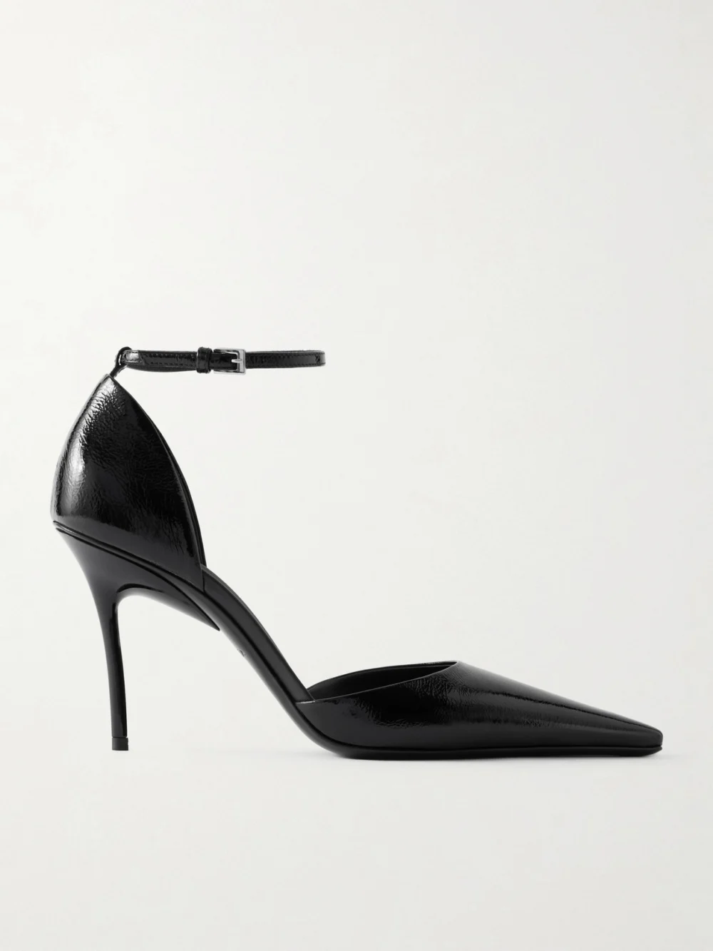 Alaïa D'orsay 90 Glossed Textured-leather Pumps in black