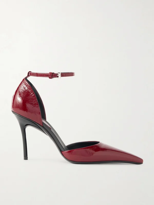 Alaïa D'orsay 90 Glossed Textured-leather Pumps