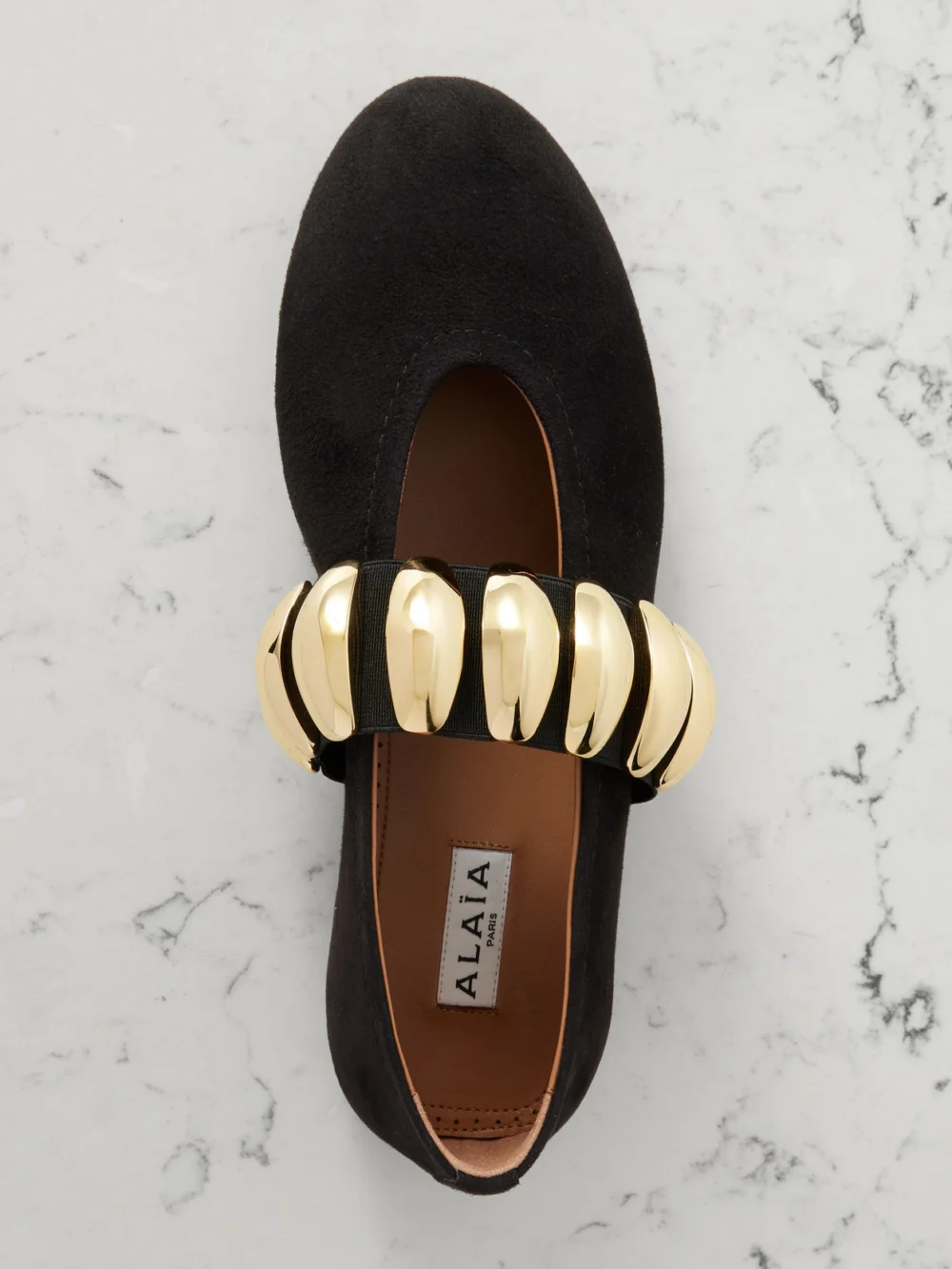 Alaïa Embellished Suede Ballet Flats, another view