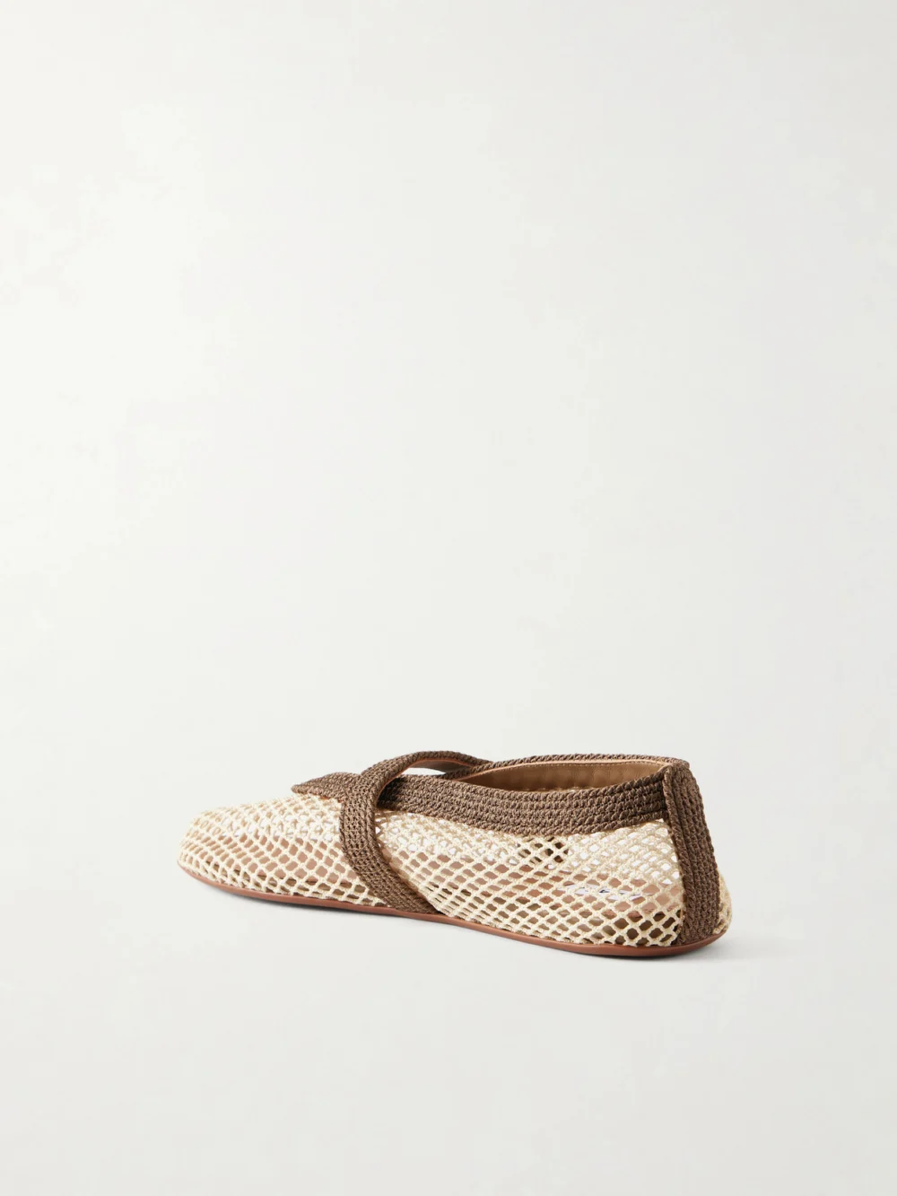 Back view of the Alaïa Embroidered Satin-cord and Mesh Ballet Flats