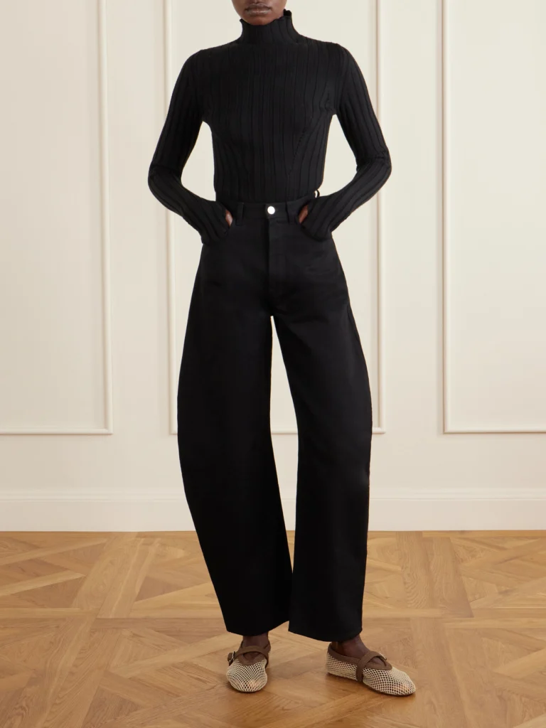 Alaïa Embroidered Satin-cord and Mesh Ballet Flats