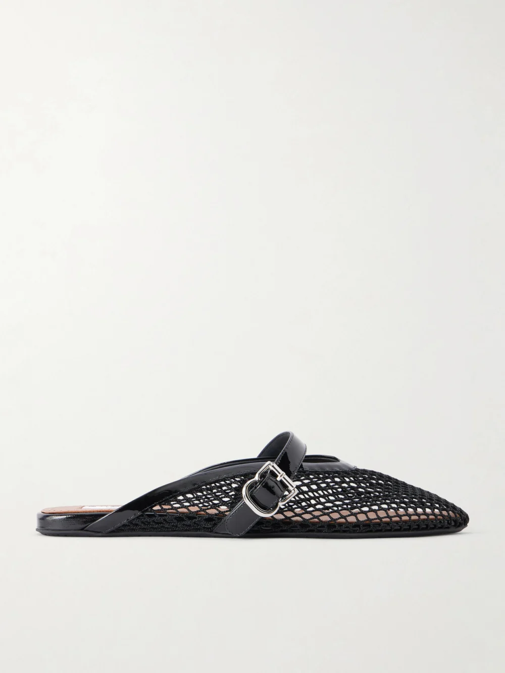 Alaïa Fishnet Flat Mules in black