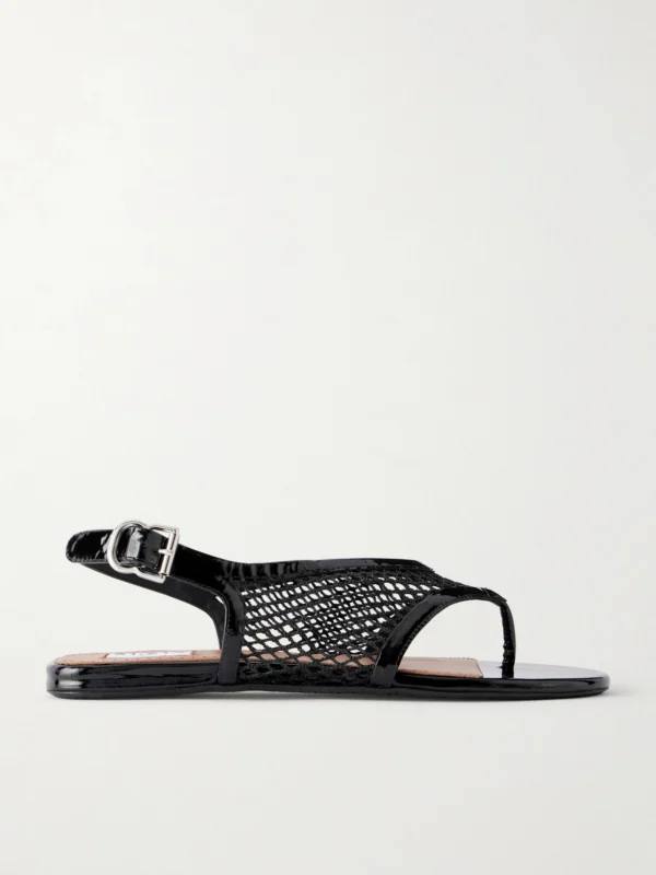 Alaïa Fishnet Flat Sandals