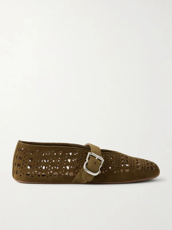Alaïa Laser-cut Suede Ballet Flats