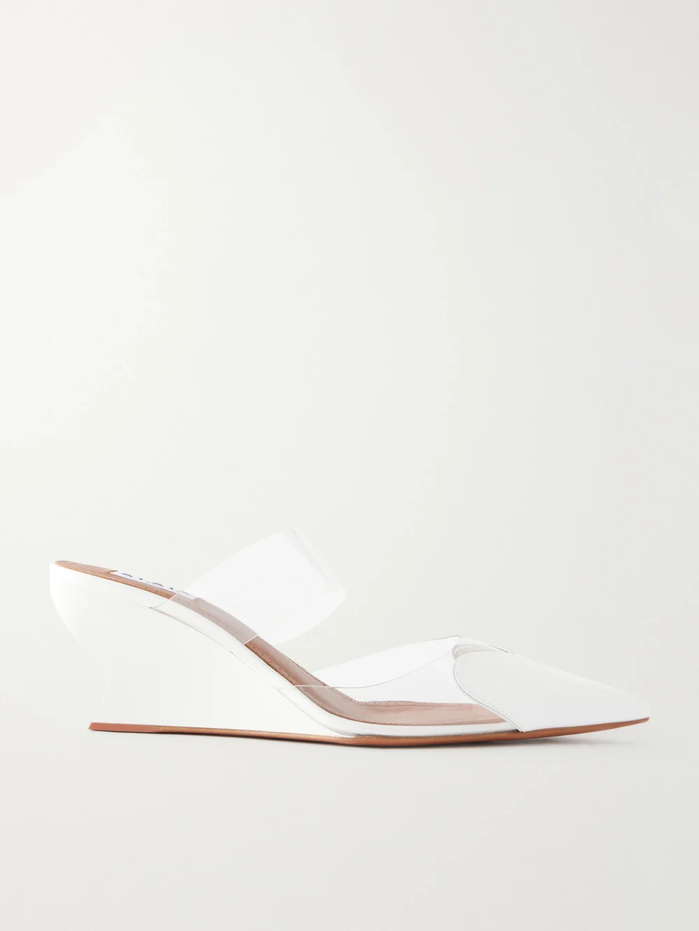Alaïa Le Caur 60 Patent-leather and Pvc Wedge Mules in white