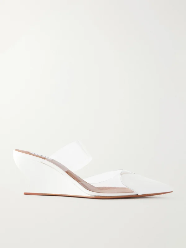 Alaïa Le Caur 60 Patent-leather and Pvc Wedge Mules
