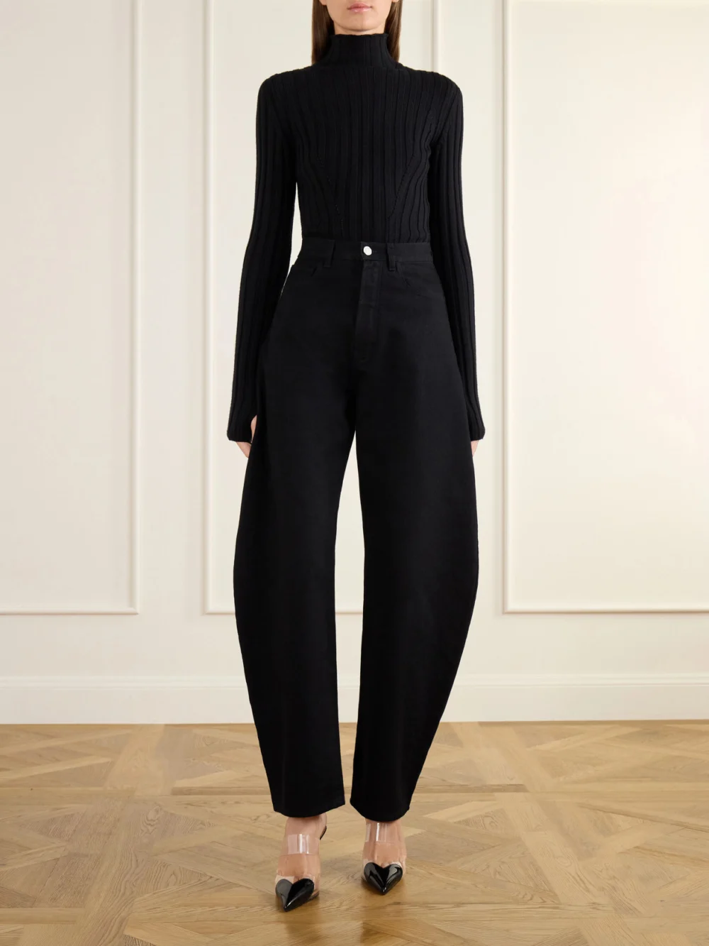 Alaïa Le Caur 90 Pu and Patent-leather Mules, styled view