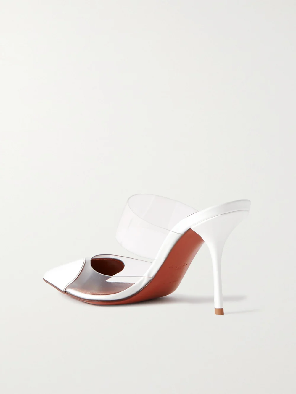 Back view of the Alaïa Le Caur 90 Pu and Patent-leather Point-toe Mules