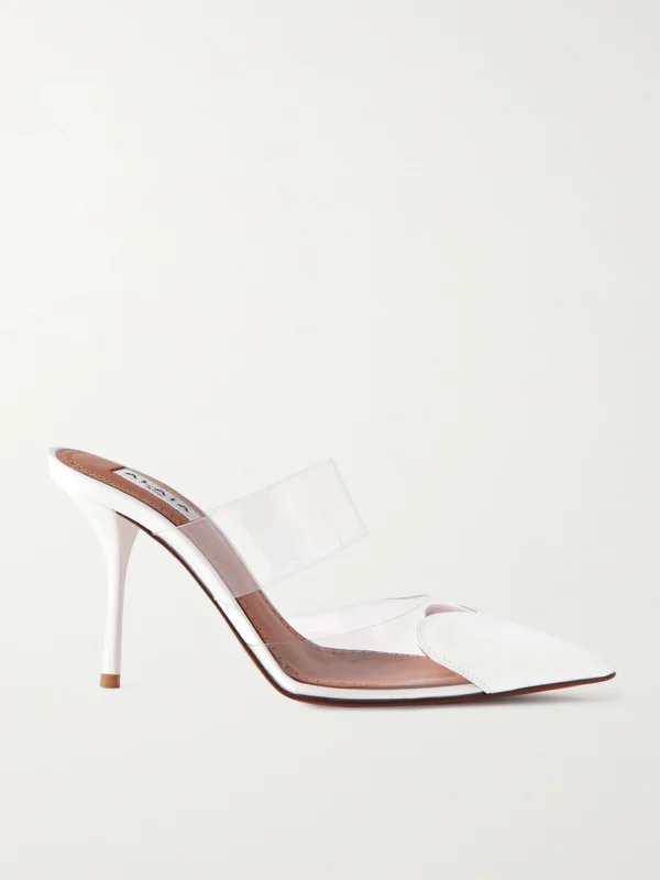 Alaïa Le Caur 90 Pu and Patent-leather Point-toe Mules