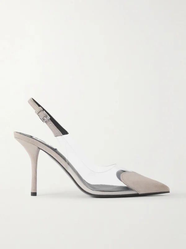 Alaïa Le Caur 90 Suede and Pvc Slingback Pumps