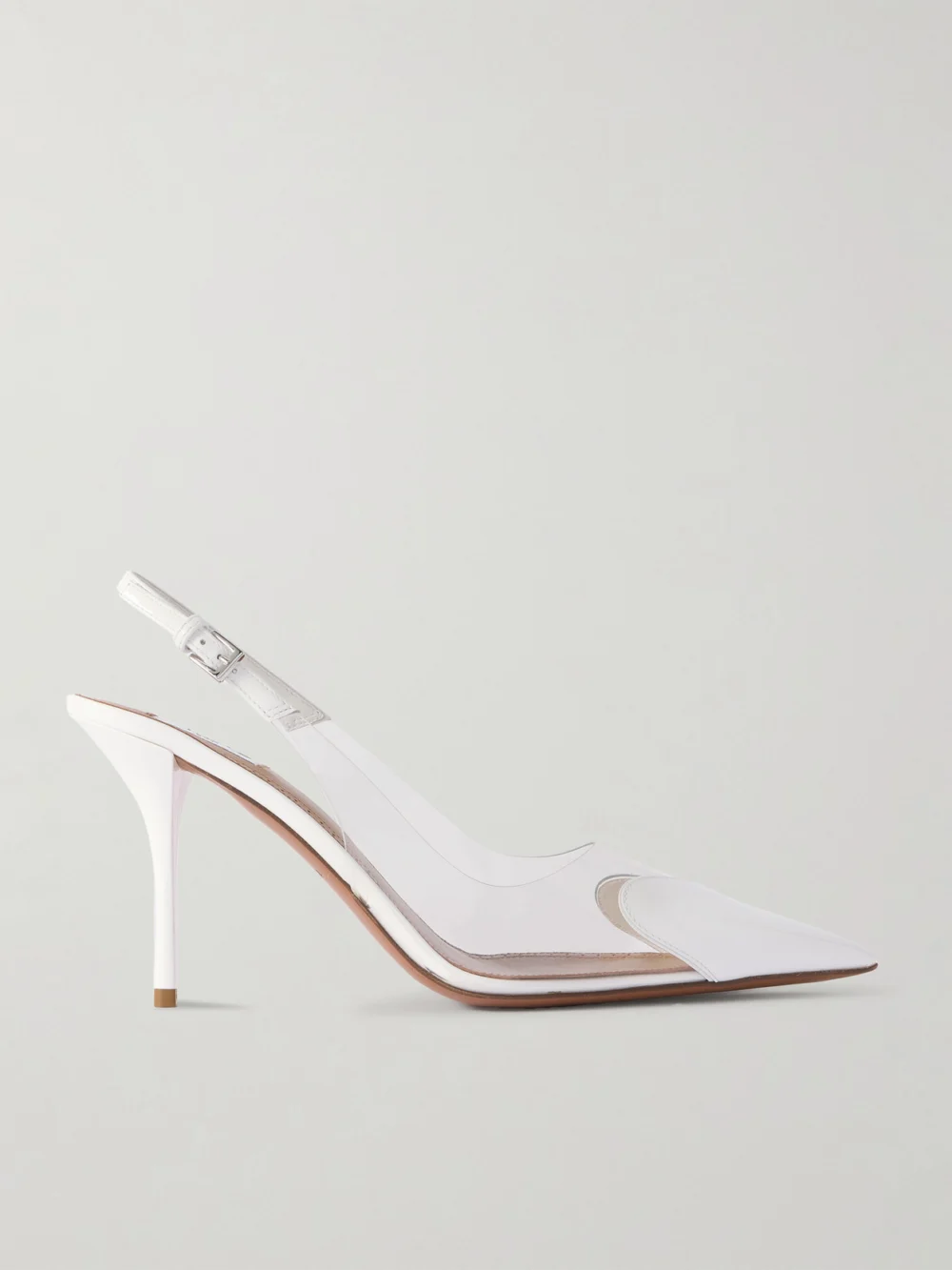 Alaïa Le Caur Leather and Pvc Slingback Pumps in white