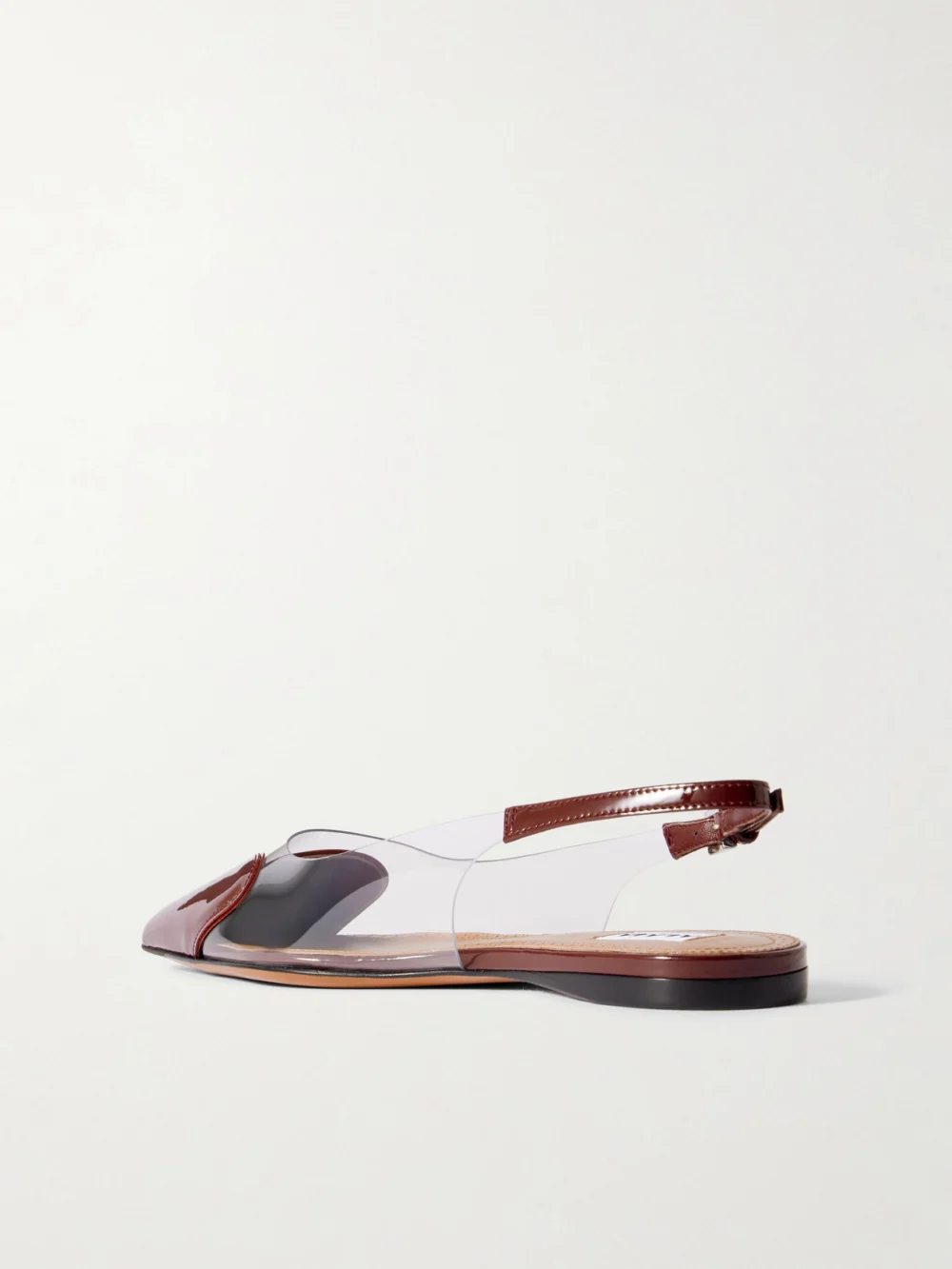 Back view of the Alaïa Le Caur Pu and Patent-leather Slingback Point-toe Flats