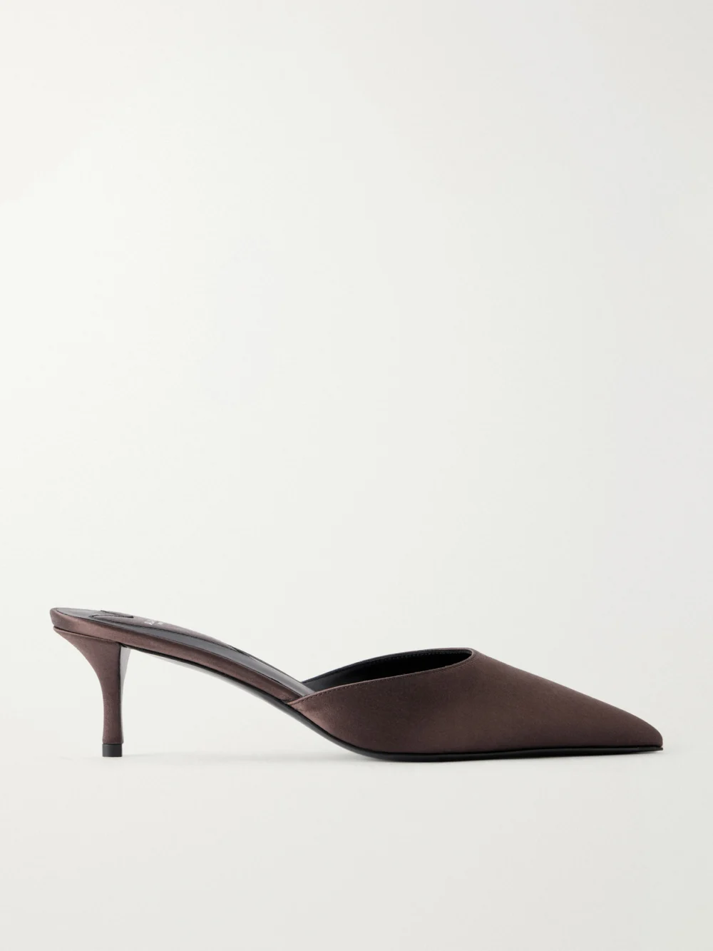 Alaïa Le Coeur 55 Satin Mules in brown