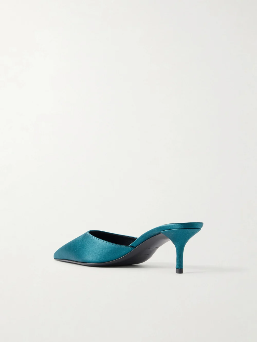 Back view of the Alaïa Le Coeur 55 Satin Mules
