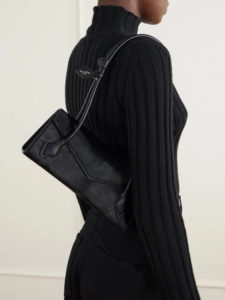Alaïa Le Teckel Flap Small Leather-trimmed Calf Hair Shoulder Bag