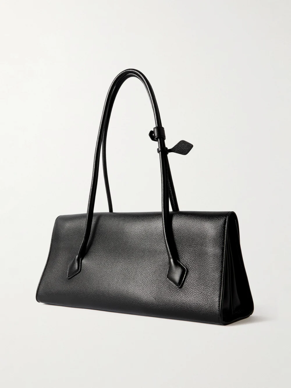 Back view of the Alaïa Le Teckel Flap Textured-leather Shoulder Bag