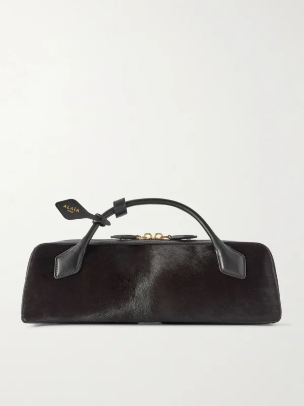 Alaïa Le Teckel Leather-trimmed Calf Hair Clutch