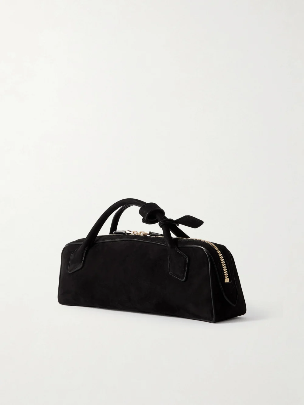 Back view of the Alaïa Le Teckel Leather-trimmed Suede Clutch
