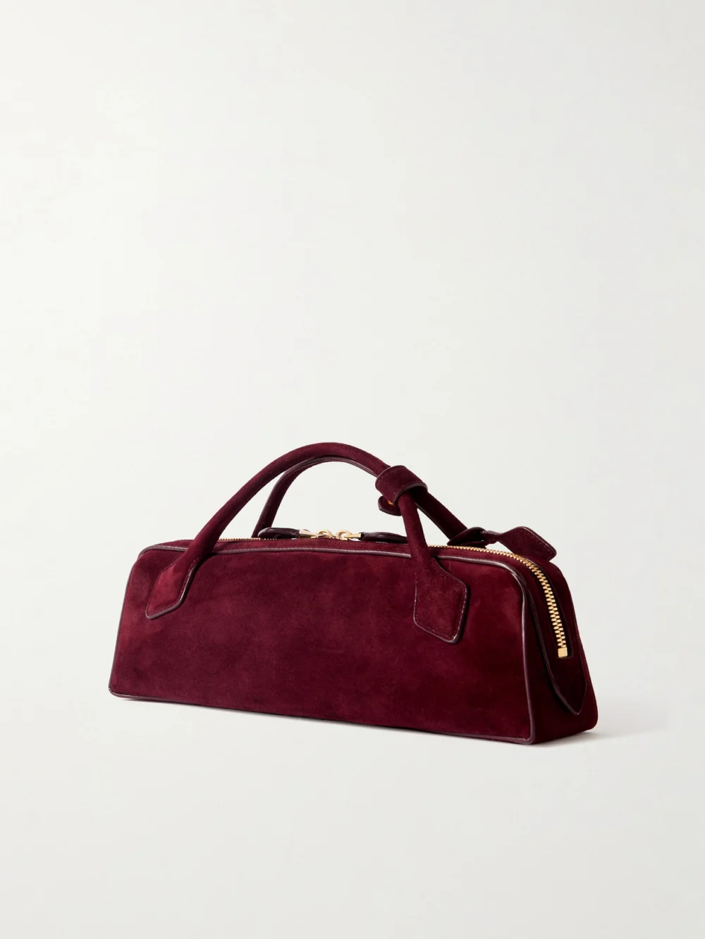 Back view of the Alaïa Le Teckel Leather-trimmed Suede Clutch