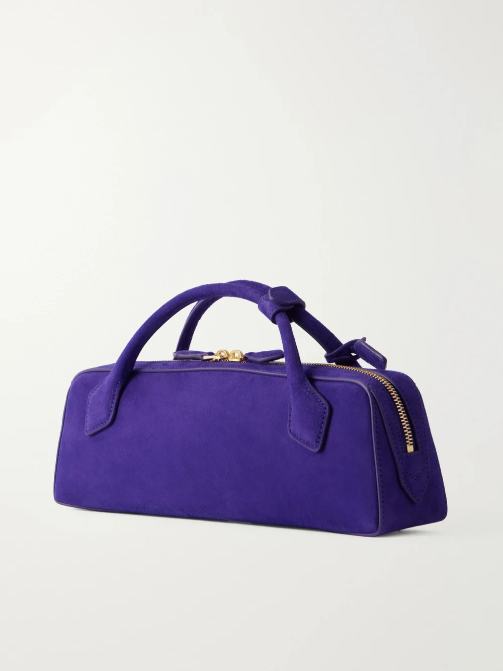 Back view of the Alaïa Le Teckel Leather-trimmed Suede Clutch