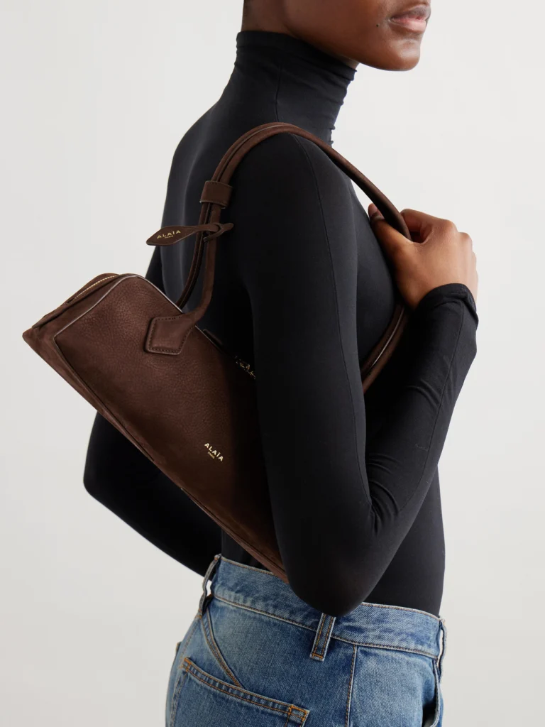 Alaïa Le Teckel Medium Nubuck Shoulder Bag
