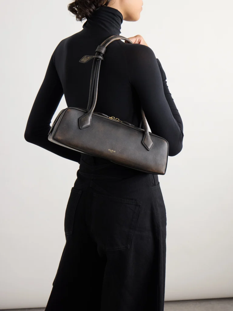 Alaïa Le Teckel Medium Textured-leather Shoulder Bag