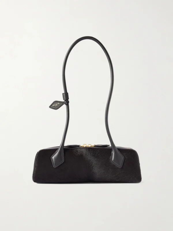 Alaïa Le Teckel Small Leather-trimmed Calf Hair Shoulder Bag
