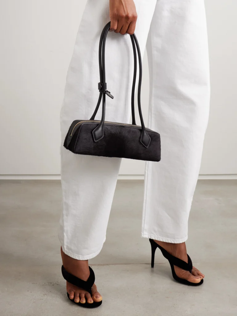 Alaïa Le Teckel Small Leather-trimmed Calf Hair Shoulder Bag