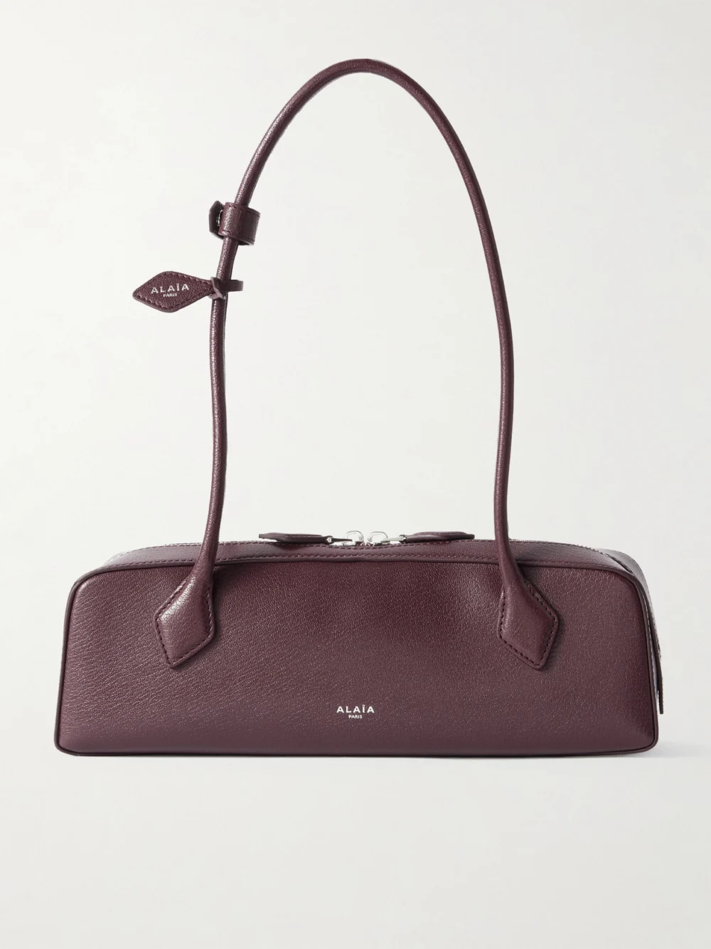 Alaïa Le Teckel Textured-leather Shoulder Bag in burgundy