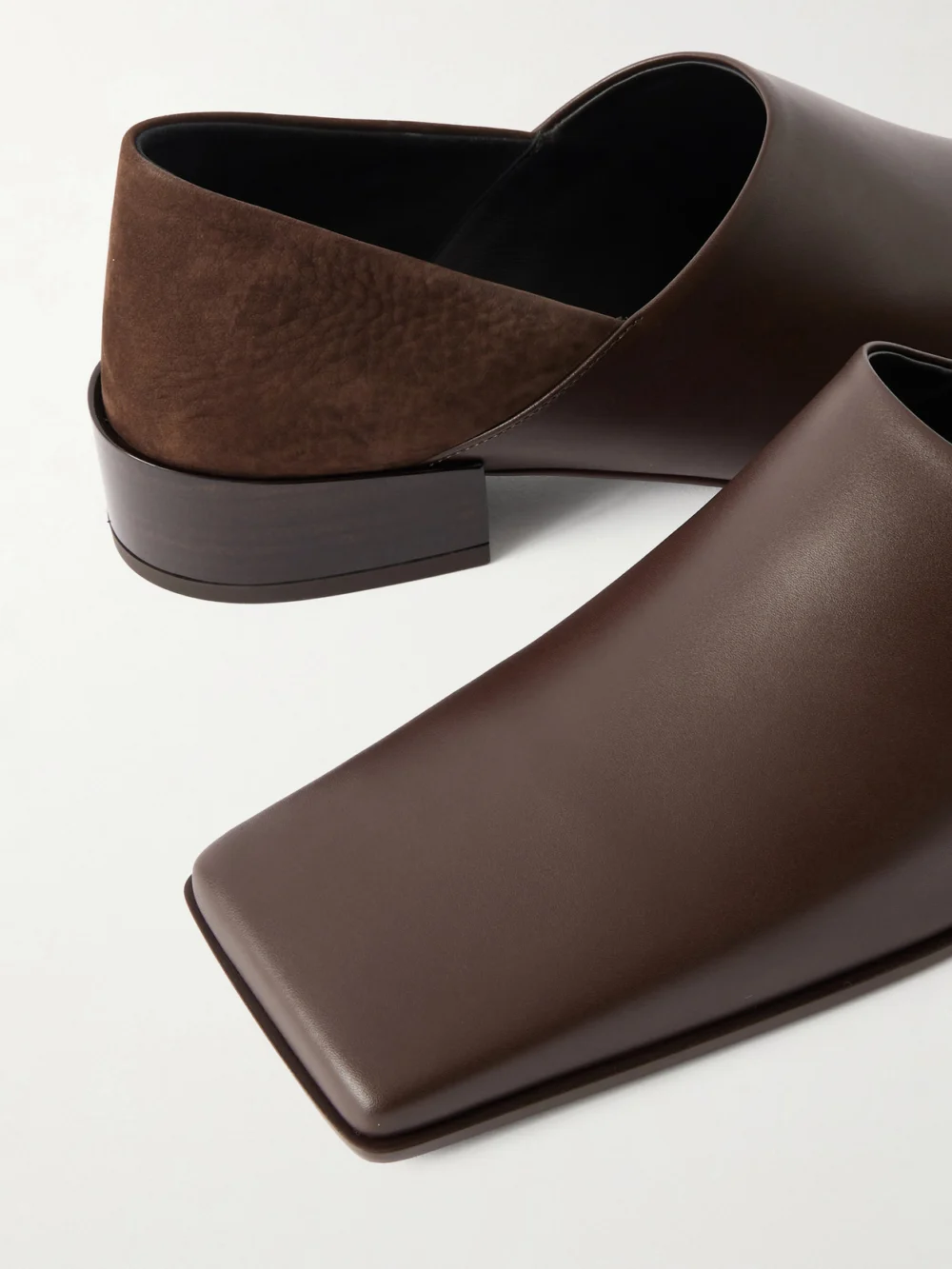 Close-up detail of the Alaïa Leather and Nubuck Loafers