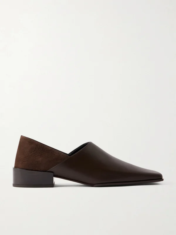 Alaïa Leather and Nubuck Loafers