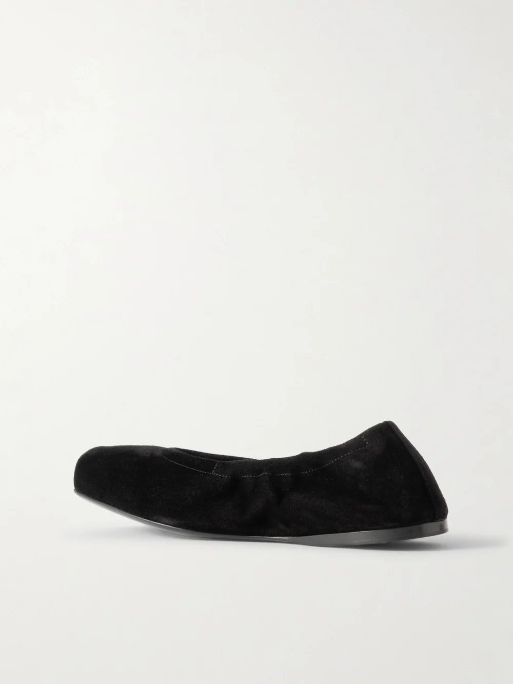 Back view of the Alaïa Leather-trimmed Suede Ballet Flats