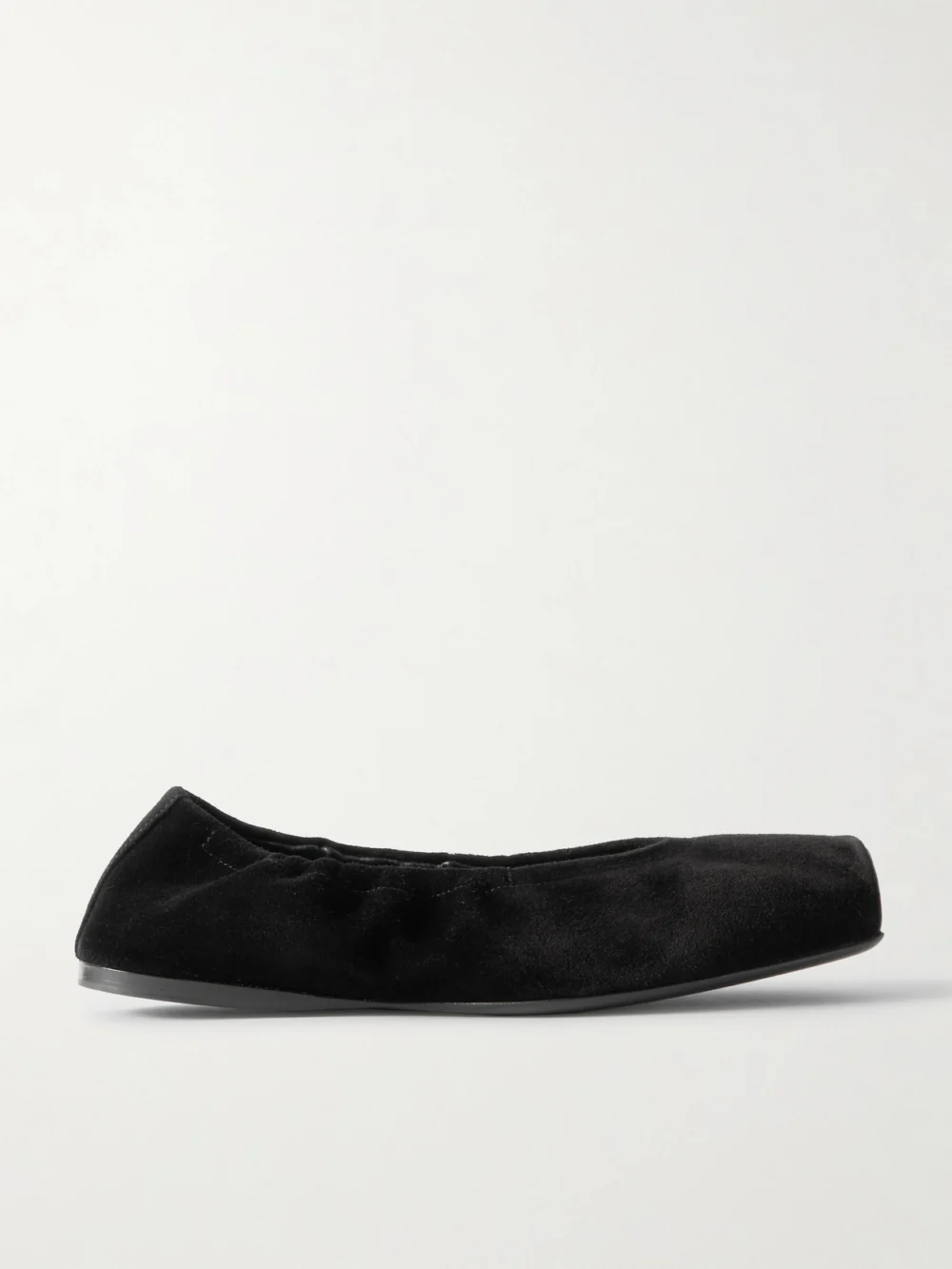 Alaïa Leather-trimmed Suede Ballet Flats in black