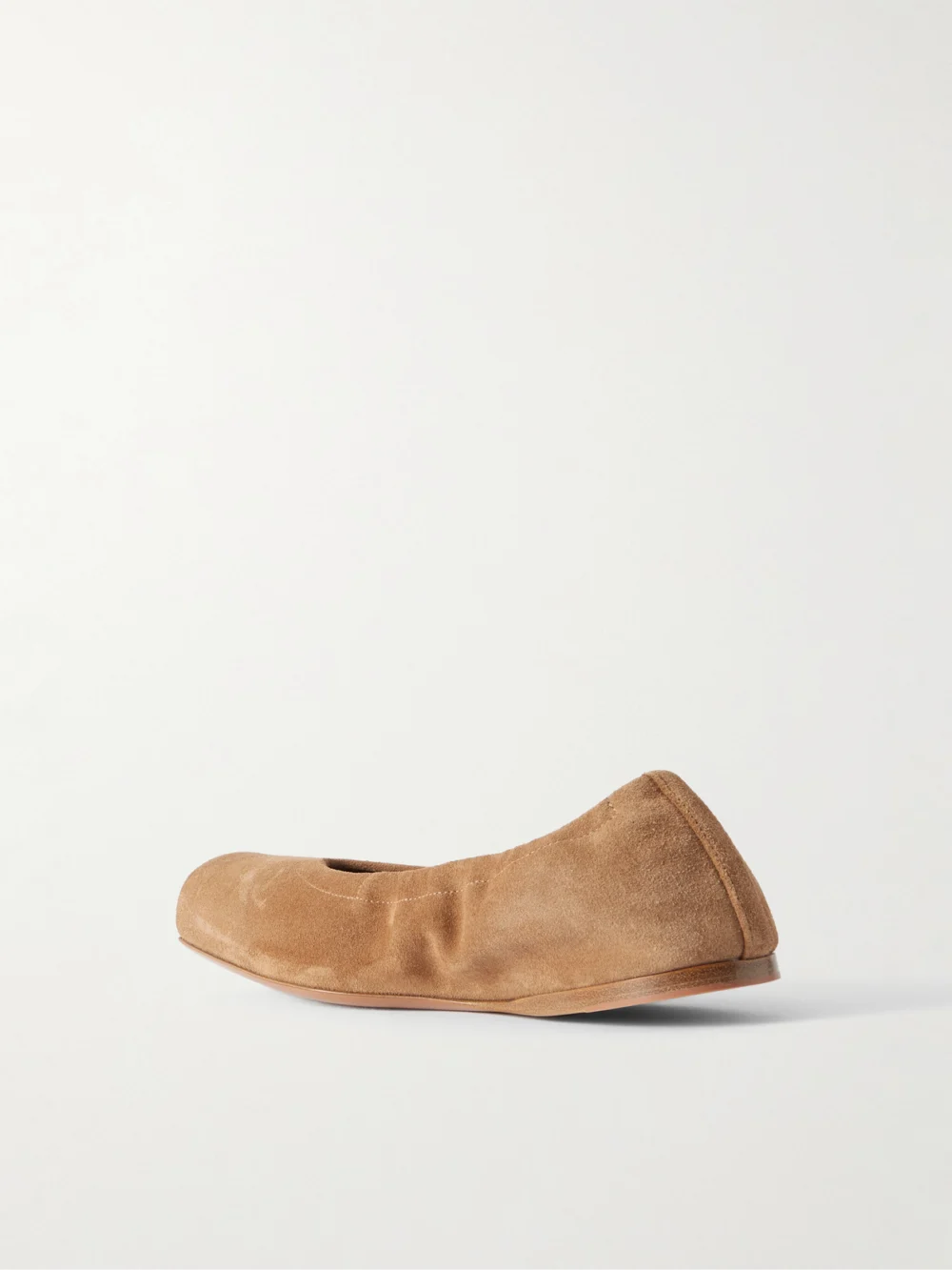 Back view of the Alaïa Leather-trimmed Suede Ballet Flats