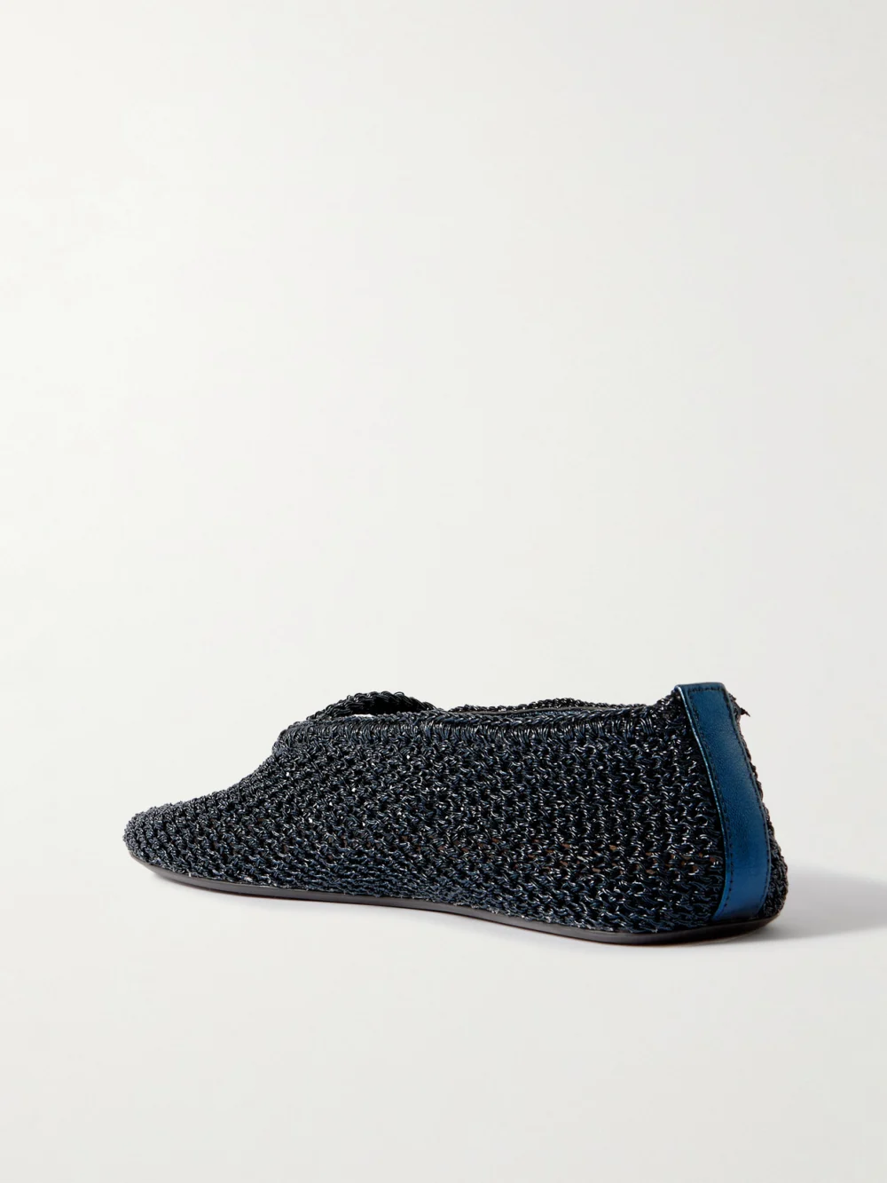 Back view of the Alaïa Metallic Crocheted Ballet Flats