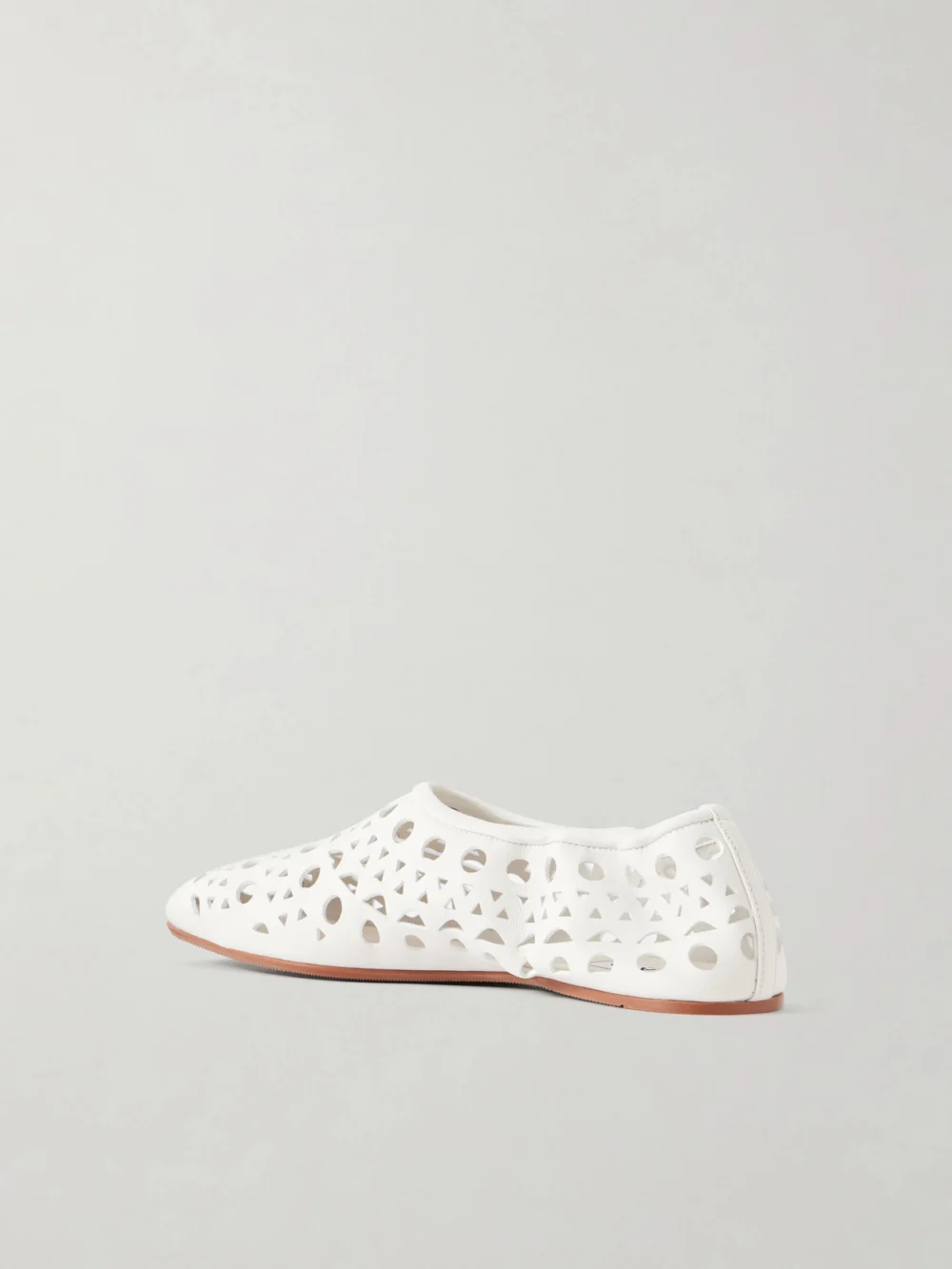 Back view of the Alaïa Neo Vienne Laser-cut Leather Ballet Flats