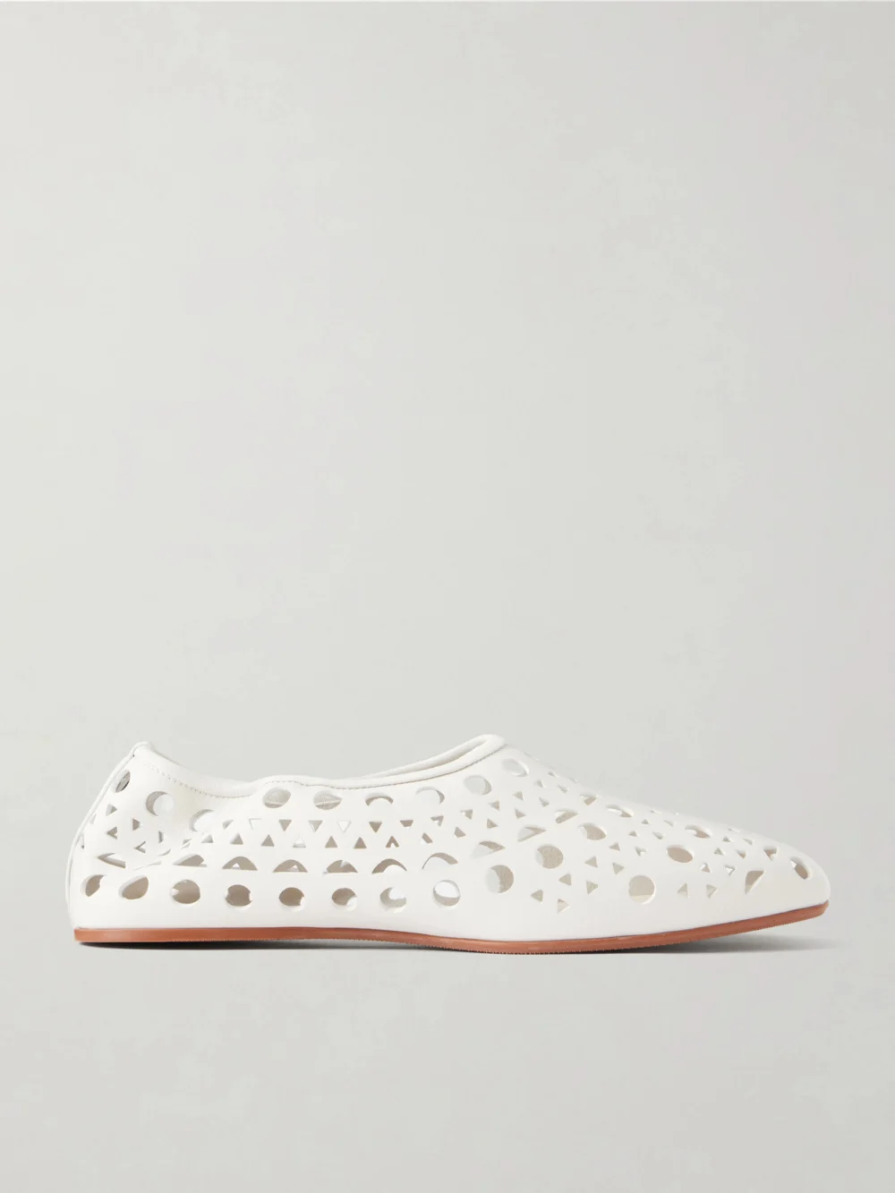 Alaïa Neo Vienne Laser-cut Leather Ballet Flats in white