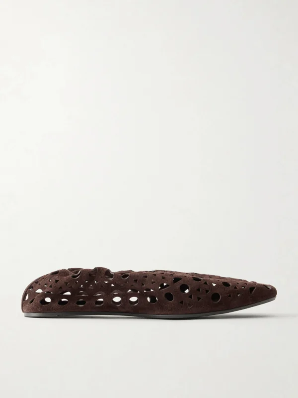 Alaïa Neo Vienne Perforated Suede Ballet Flats