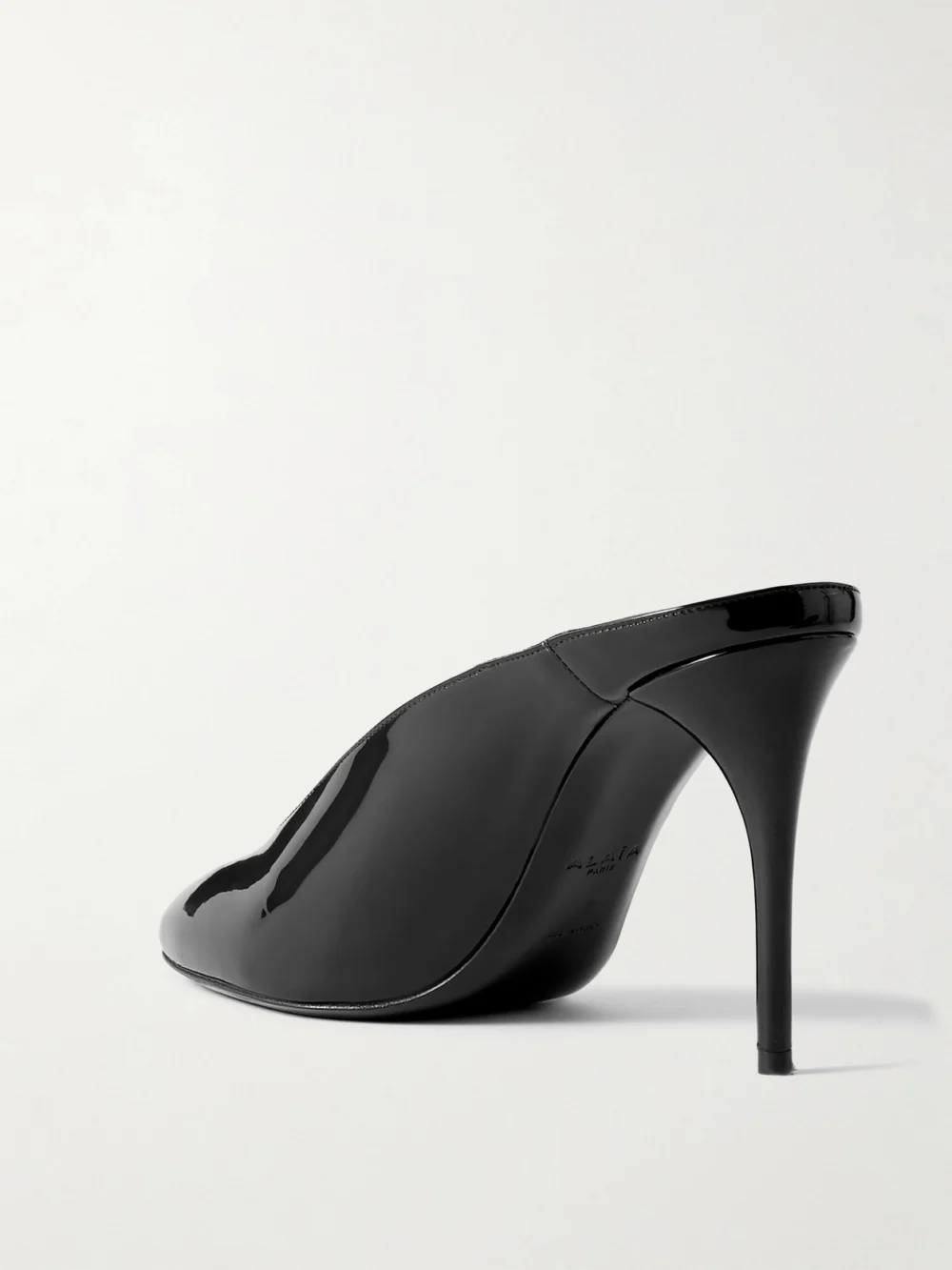 Back view of the Alaïa Patent 90 Leather Mules