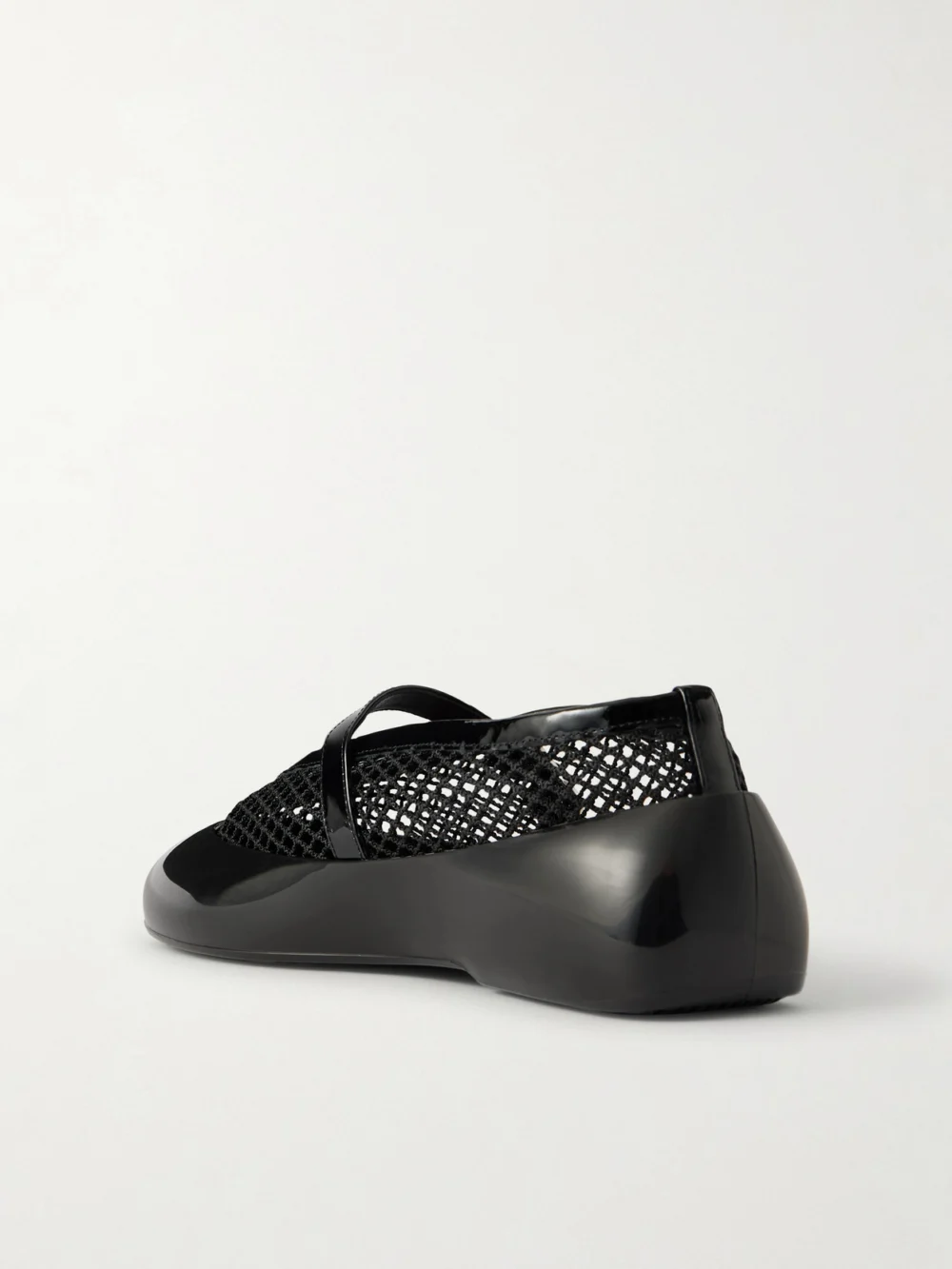 Back view of the Alaïa Patent Leather-trimmed Mesh and Rubber Ballet Flats