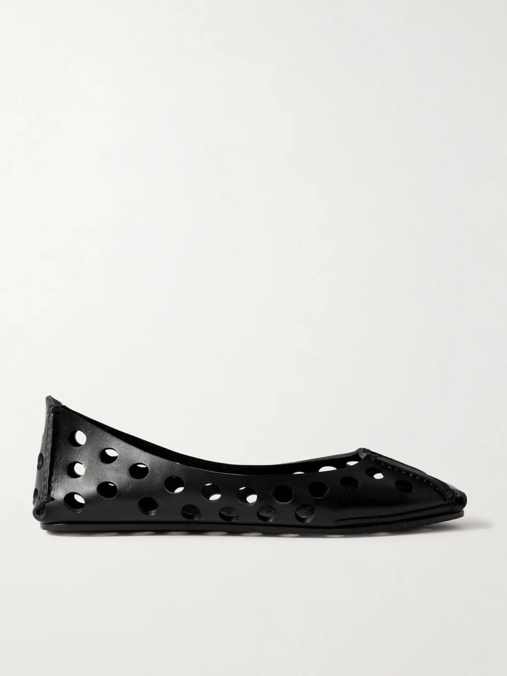 Alaïa Perforated Leather Ballet Flats in black