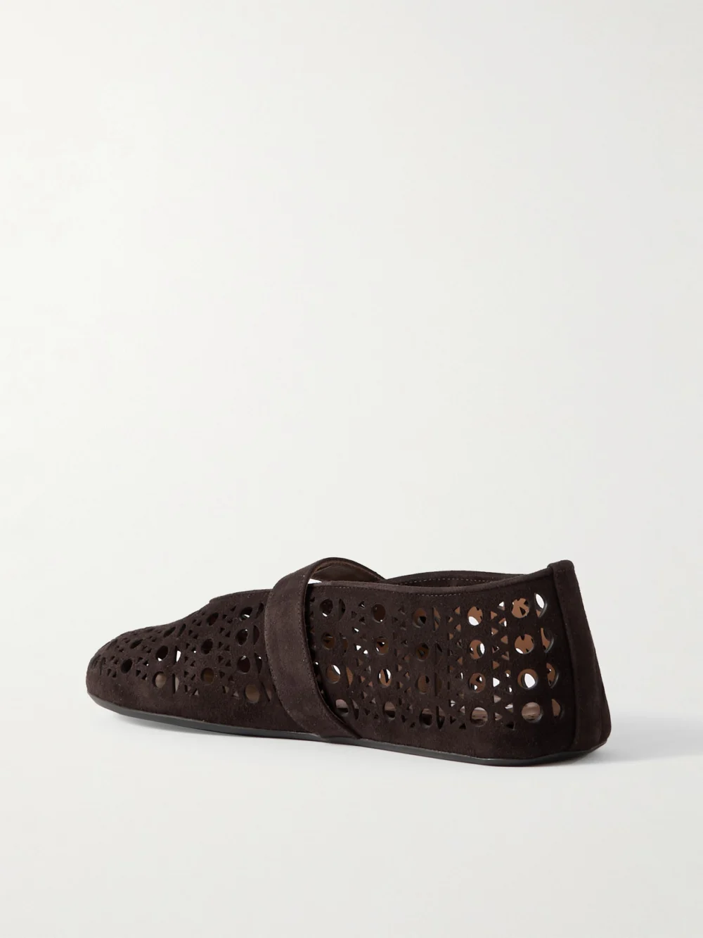 Back view of the Alaïa Perforated Suede Ballet Flats