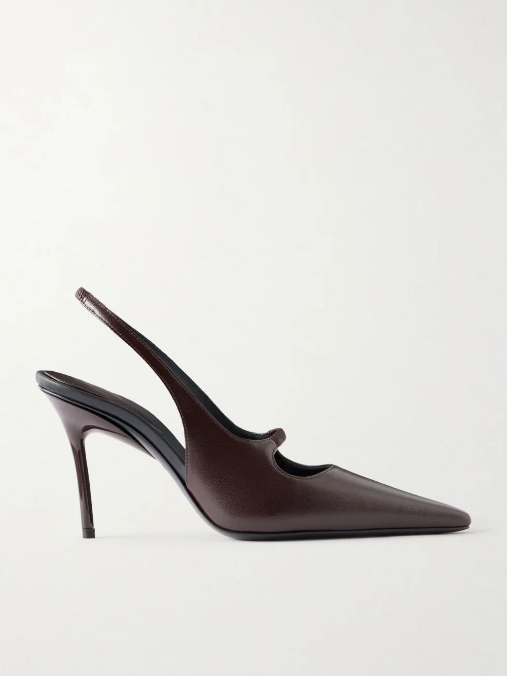 Alaïa Stefanil 90 Leather Slingback Pumps in dark brown