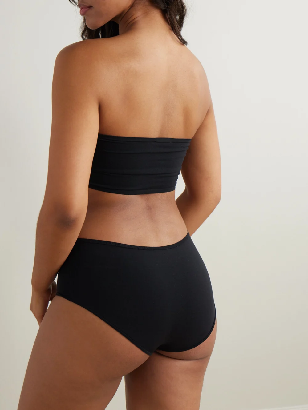 Back view of the Alaïa Stretch-jersey Bandeau Bra and Briefs Set