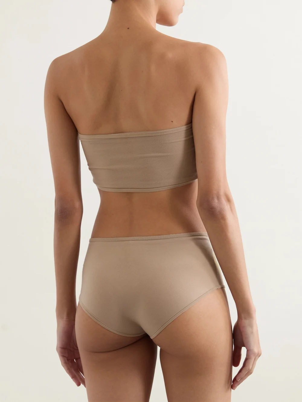 Back view of the Alaïa Stretch-jersey Bandeau Bra and Briefs Set