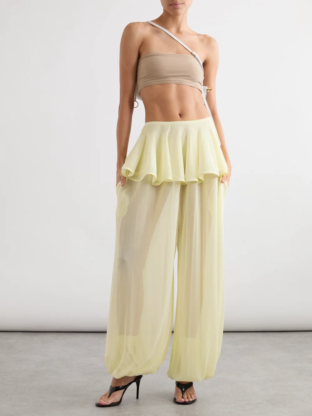 Alaïa Stretch-jersey Bandeau Bra and Briefs Set, worn by a model