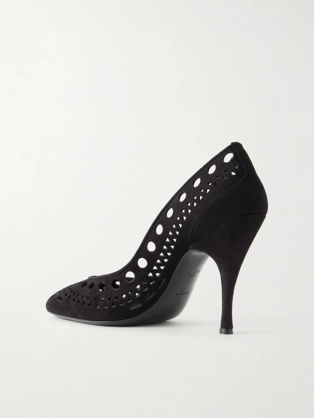 Back view of the Alaïa Vienne 100 Laser-cut Suede Pumps