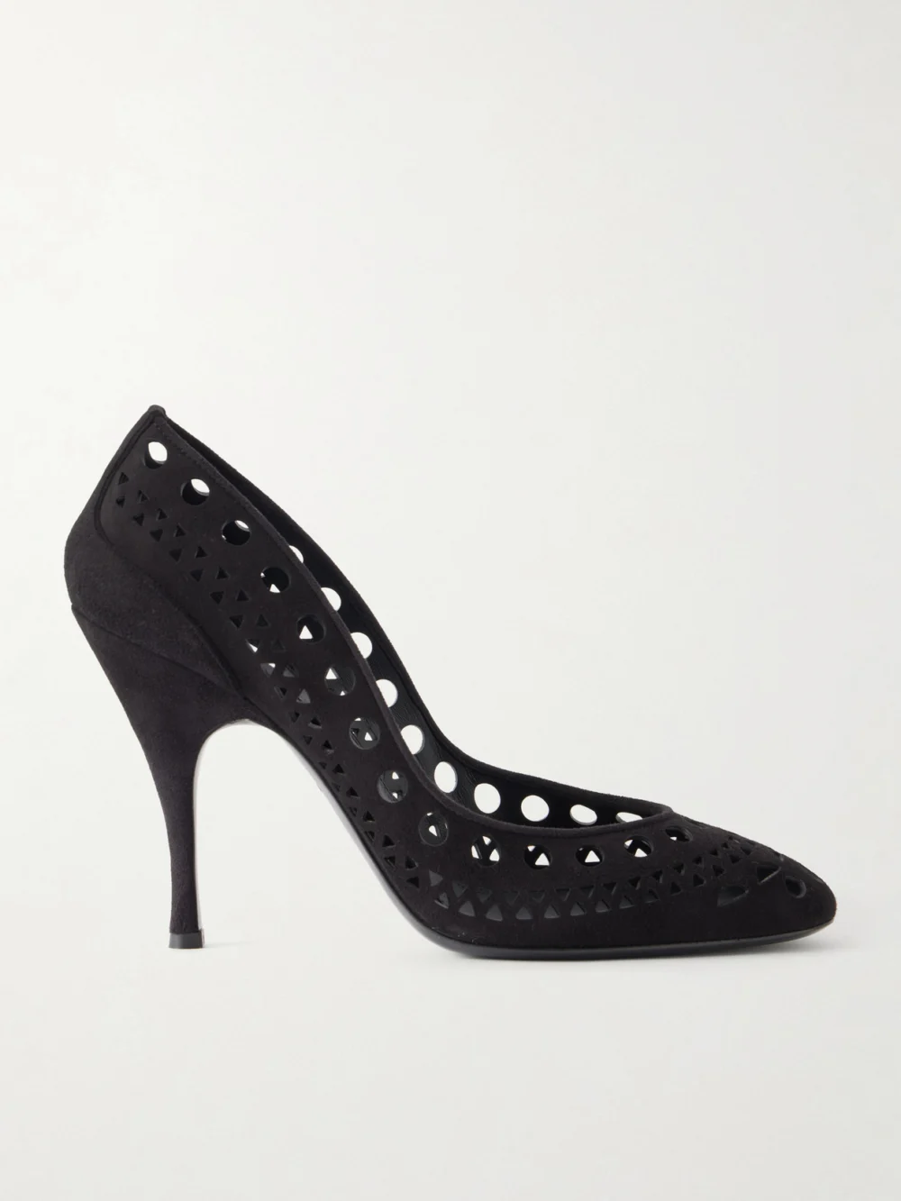 Alaïa Vienne 100 Laser-cut Suede Pumps in black